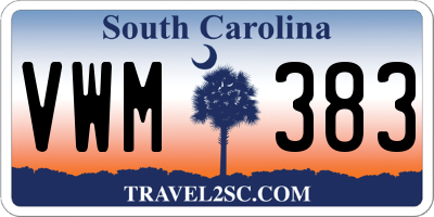 SC license plate VWM383