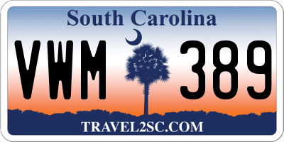 SC license plate VWM389