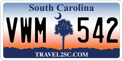SC license plate VWM542