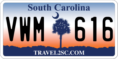 SC license plate VWM616