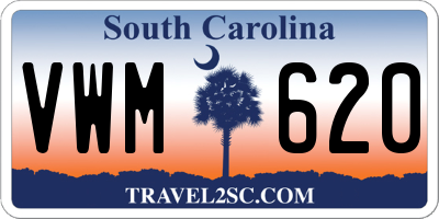 SC license plate VWM620