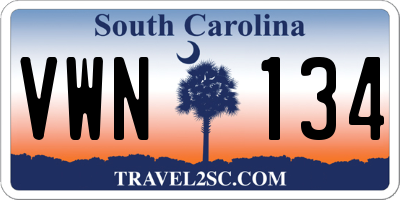SC license plate VWN134