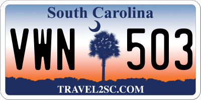 SC license plate VWN503