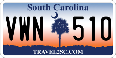 SC license plate VWN510