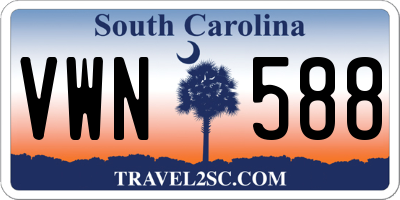 SC license plate VWN588