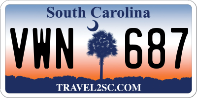 SC license plate VWN687