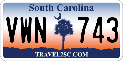 SC license plate VWN743