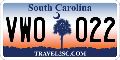 SC license plate VWO022