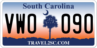 SC license plate VWO090
