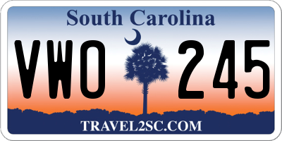 SC license plate VWO245