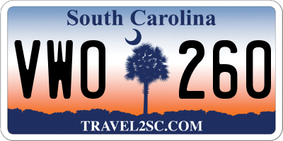 SC license plate VWO260