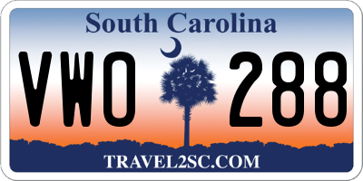 SC license plate VWO288