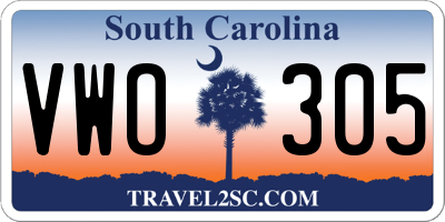 SC license plate VWO305