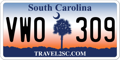 SC license plate VWO309