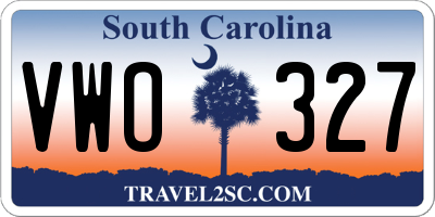 SC license plate VWO327