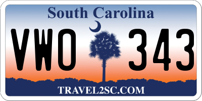 SC license plate VWO343