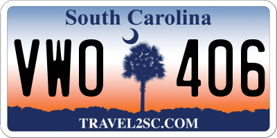 SC license plate VWO406