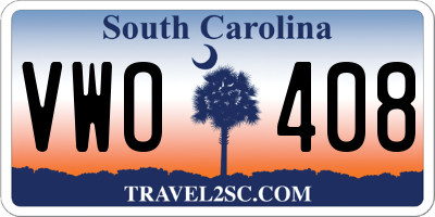 SC license plate VWO408