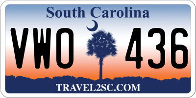 SC license plate VWO436