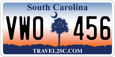 SC license plate VWO456