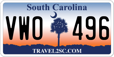 SC license plate VWO496