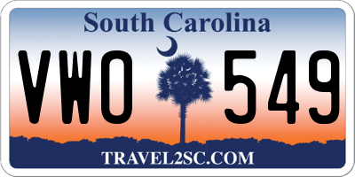 SC license plate VWO549