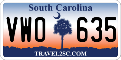 SC license plate VWO635