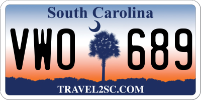 SC license plate VWO689