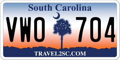 SC license plate VWO704