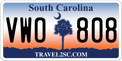 SC license plate VWO808