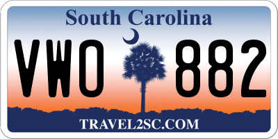 SC license plate VWO882