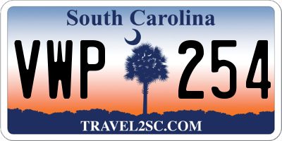 SC license plate VWP254