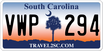 SC license plate VWP294