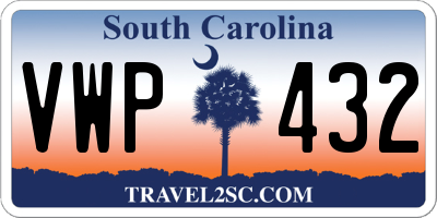 SC license plate VWP432