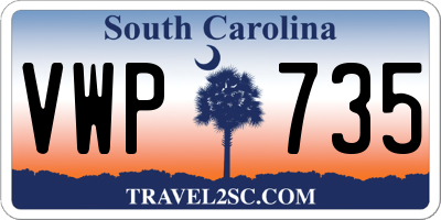 SC license plate VWP735