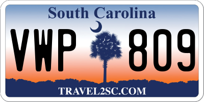 SC license plate VWP809