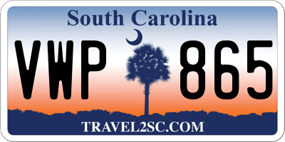 SC license plate VWP865