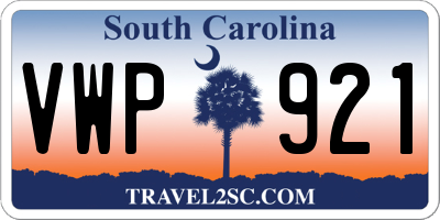 SC license plate VWP921