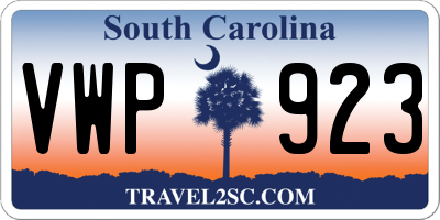 SC license plate VWP923