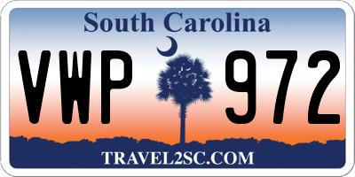 SC license plate VWP972