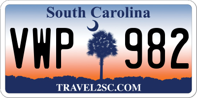 SC license plate VWP982