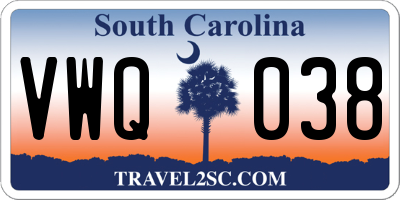 SC license plate VWQ038