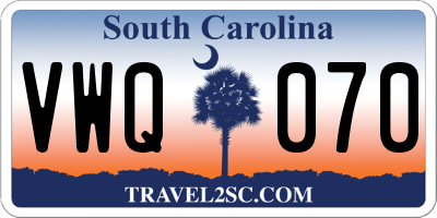 SC license plate VWQ070