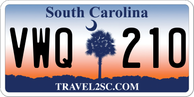 SC license plate VWQ210