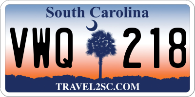 SC license plate VWQ218