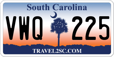 SC license plate VWQ225