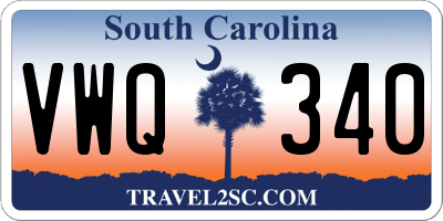 SC license plate VWQ340