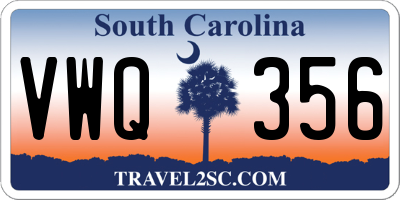 SC license plate VWQ356