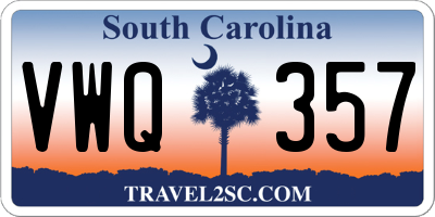 SC license plate VWQ357