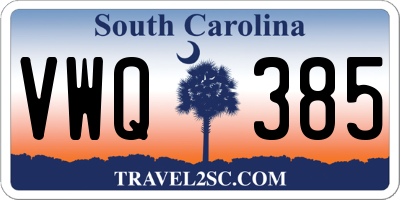 SC license plate VWQ385